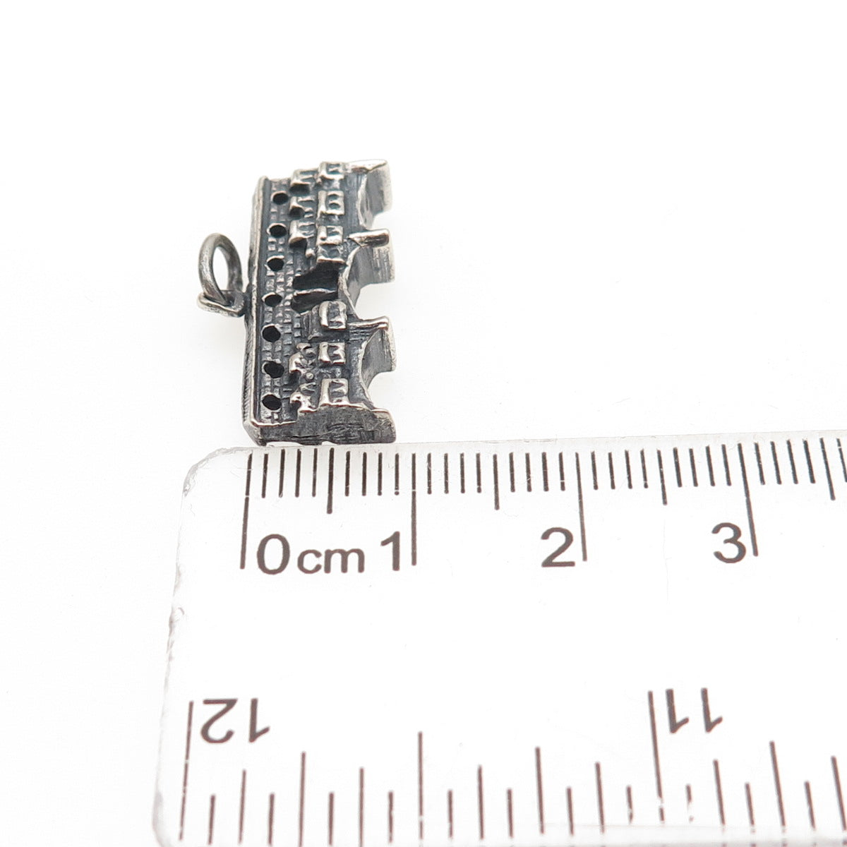 800 Silver Vintage Italy Ponte Vecchio Bridge 3D Mini Charm Pendant