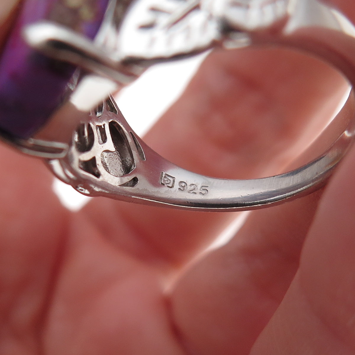 Michelle Albala 925 Sterling Silver Mojave Purple Turquoise Floral Ring Size 10