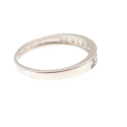 925 Sterling Silver Round-Cut C Z Half Eternity Band Ring Size 7