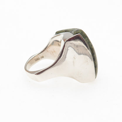 Chapal Zenray 925 Sterling Silver Vintage Real Snakeskin Jasper Ring Size 6.5
