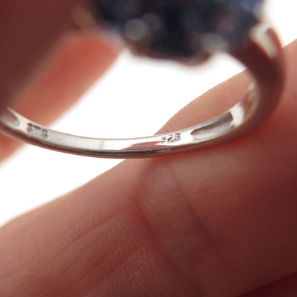 Chuck Clemency 925 Sterling Silver Real Multi-Cut Tanzanite Ring Size 7.25