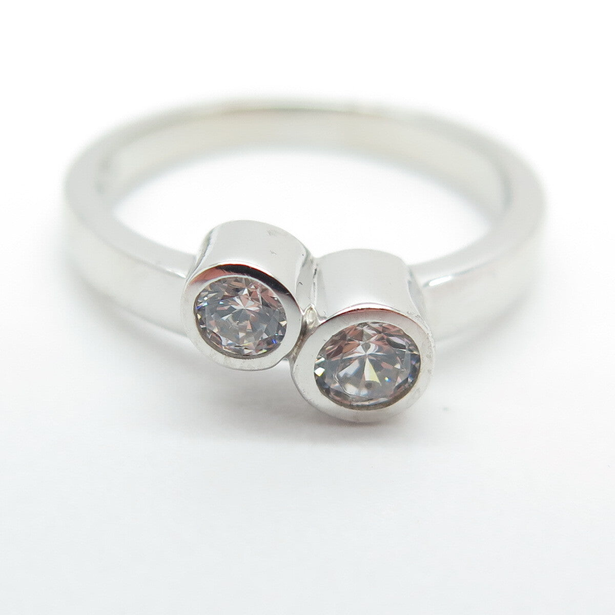 925 Sterling Silver Round-Cut C Z Ring Size 4.75