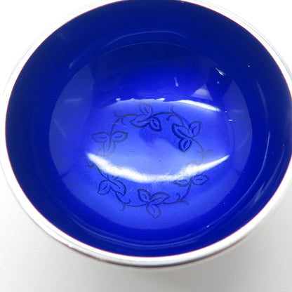 MEKA 925 Sterling Silver Vintage Denmark Guilloche Enamel Salt Cellar