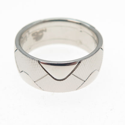 NEOS 925 Sterling Silver Textured Zig Zag Band Ring Size 8.25
