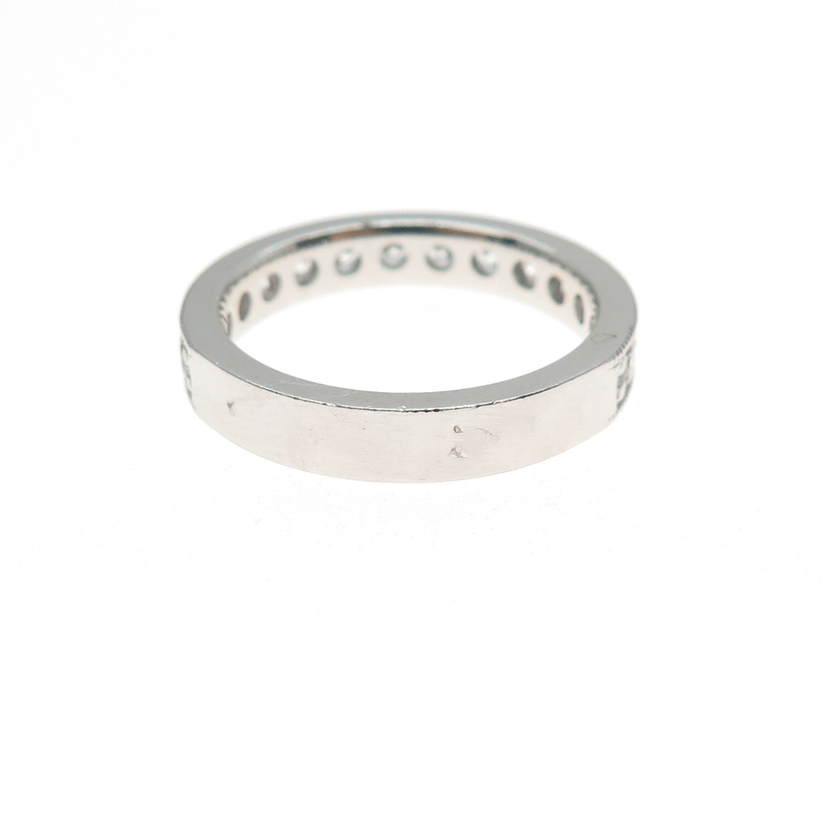 925 Sterling Silver Round-Cut C Z Half Eternity Band Ring Size 7