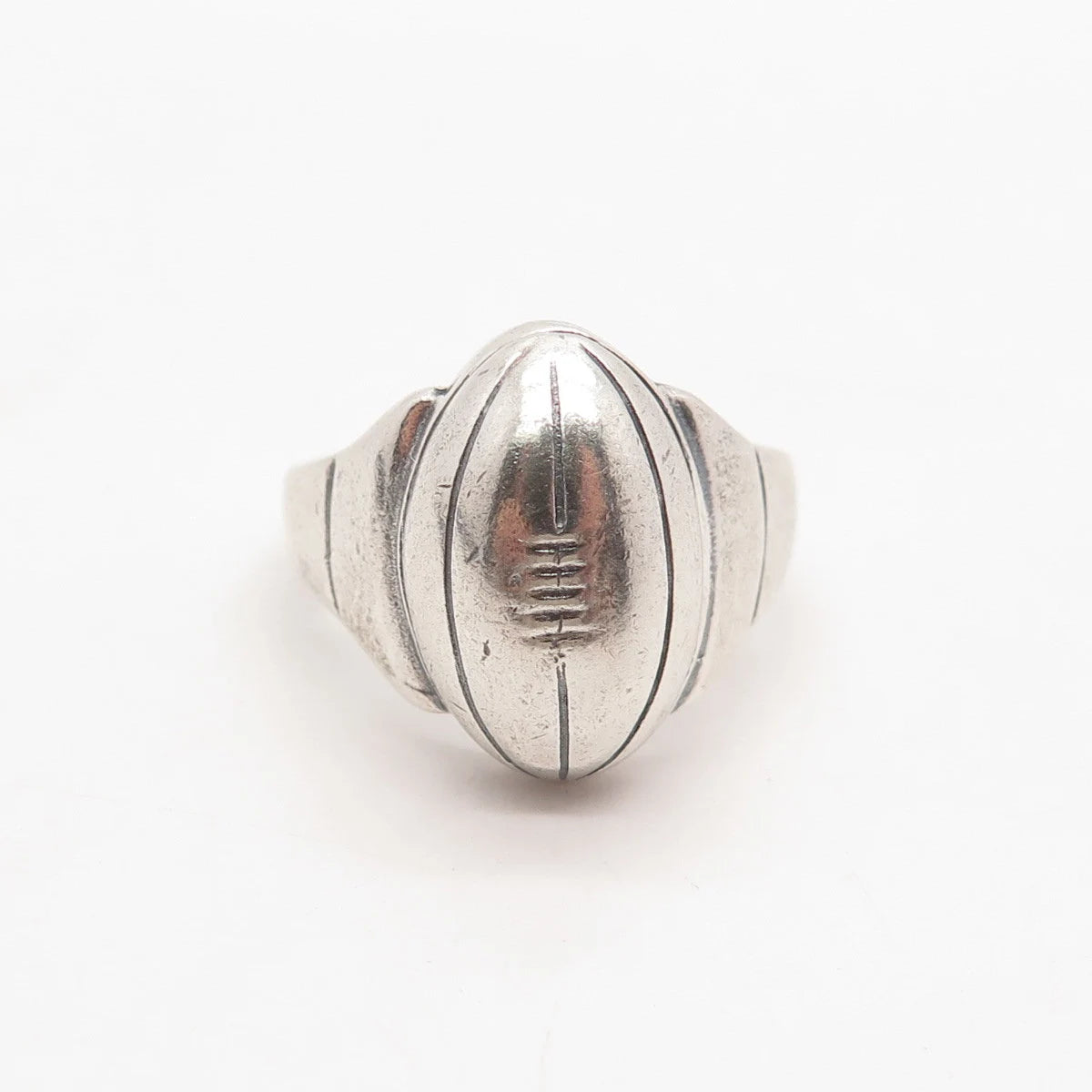 925 Sterling Silver Vintage American Football Ball Ring Size 6.75