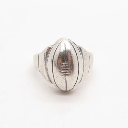 925 Sterling Silver Vintage American Football Ball Ring Size 6.75