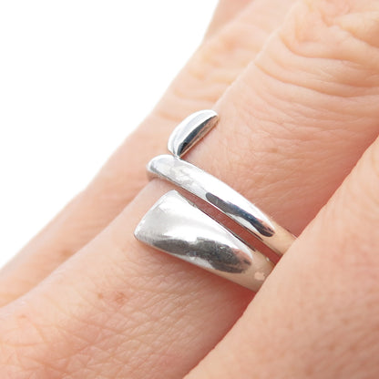 CHARLES WINSTON Sterling Silver Vintage Modernist Wrap Adjustable Ring Size 8.75