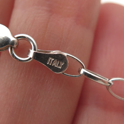 925 Sterling Silver Vintage Italy Oval Chain Necklace 24"