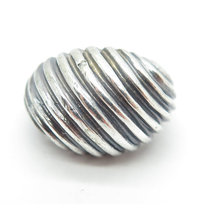 925 Sterling Silver Vintage Twisted Ribbed Dome Oxidized Ring Size 6