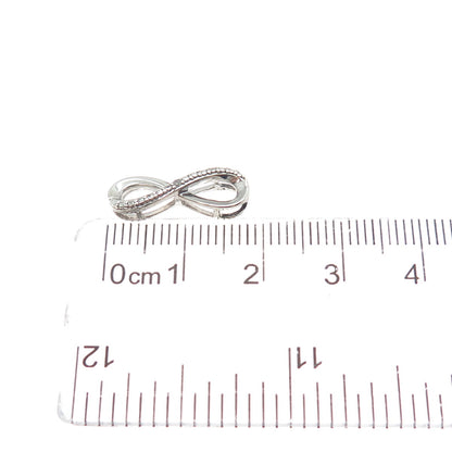 SAI 925 Sterling Silver Real Diamond Accent Infinity Mini Slide Charm Pendant