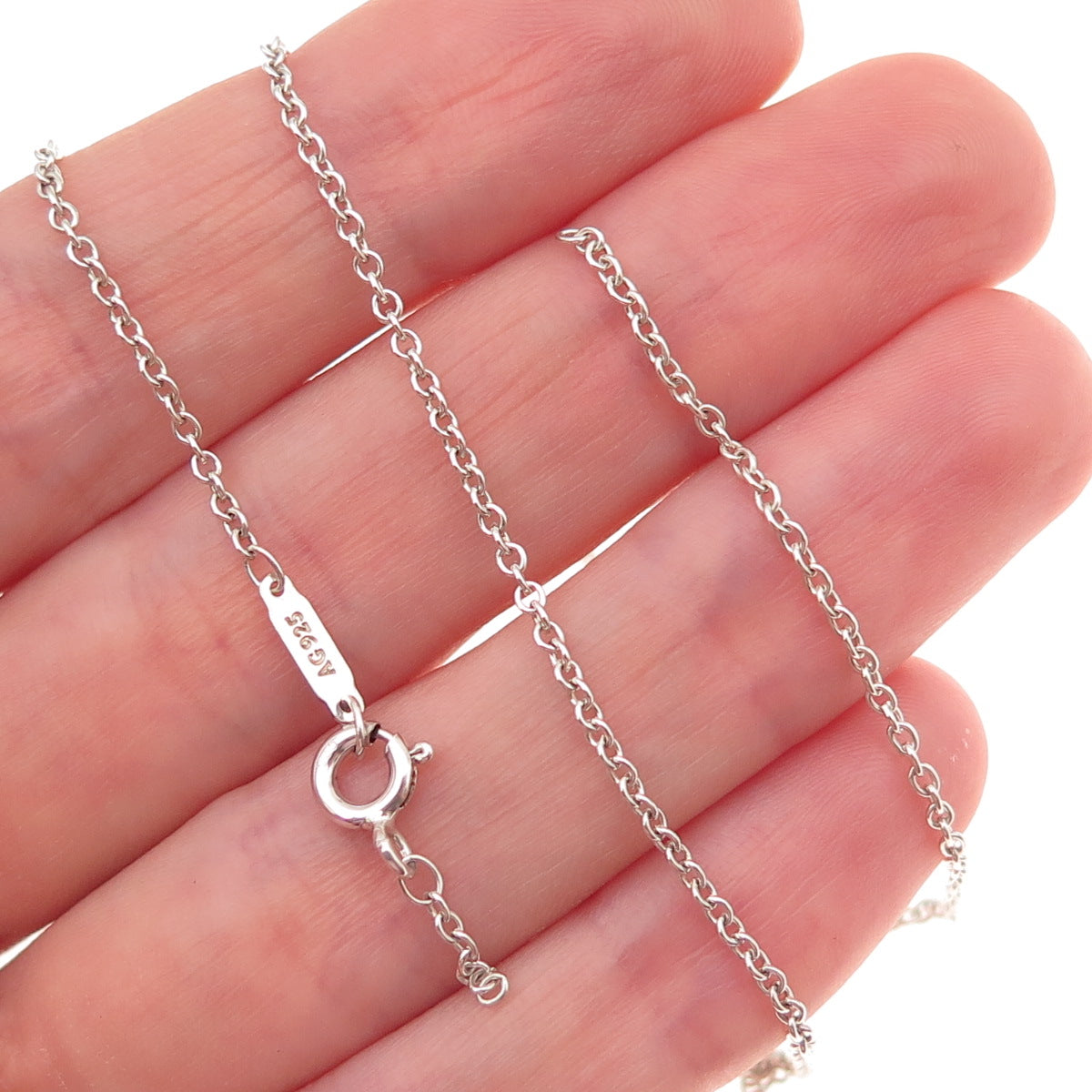 Tiffany & Co. 925 Sterling Silver Vintage Cable Chain Necklace 18" (broken link)