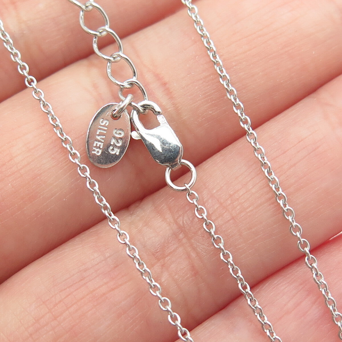 925 Sterling Silver Emerald-Cut C Z Cable Chain Adjustable Necklace 18-20"