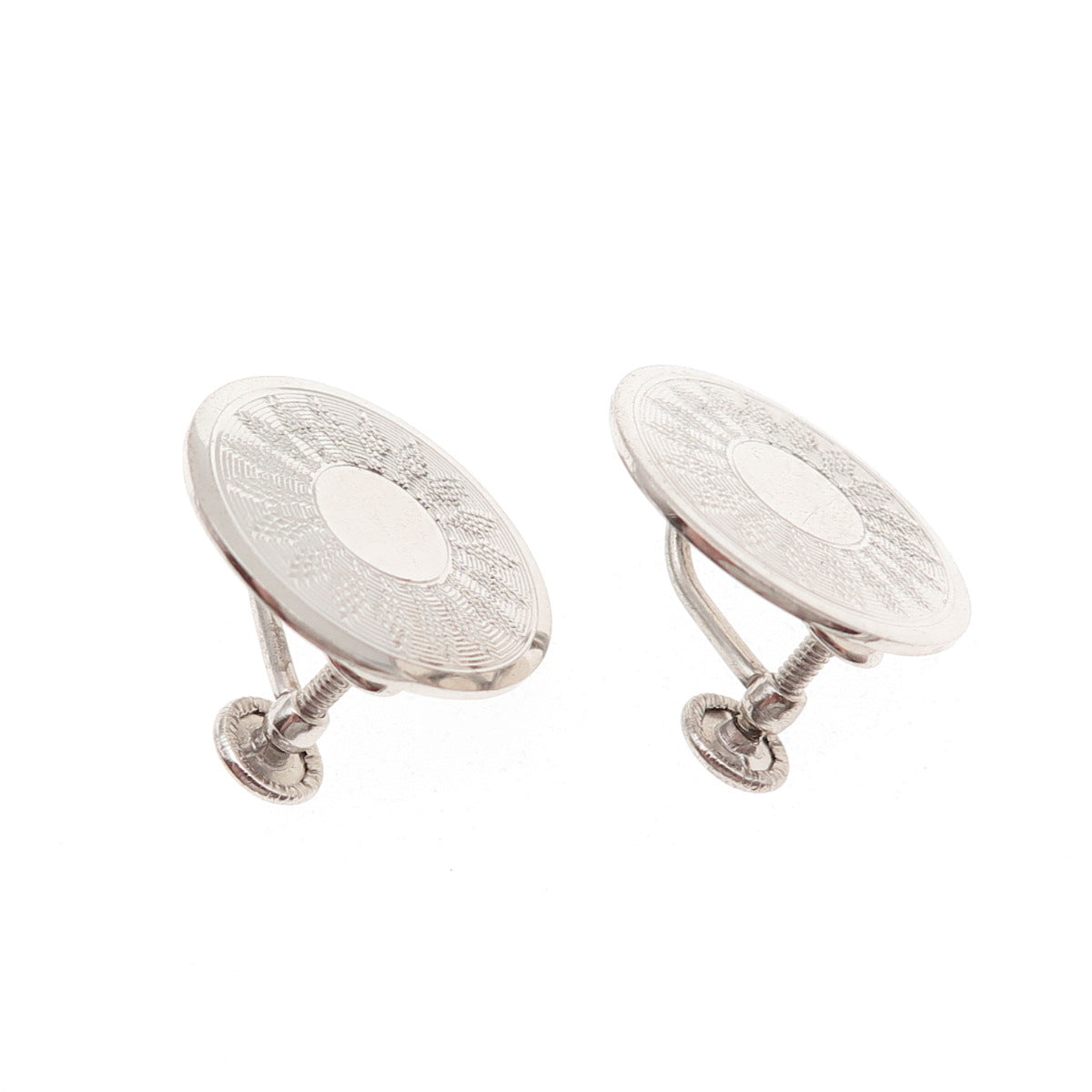B.A. Ballou 925 Sterling Silver Vintage Sun Disc Screw Back Earrings
