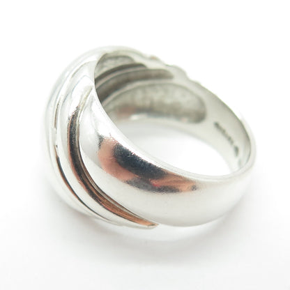 KABANA 925 Sterling Silver Vintage Ribbed Ring Size 8.25