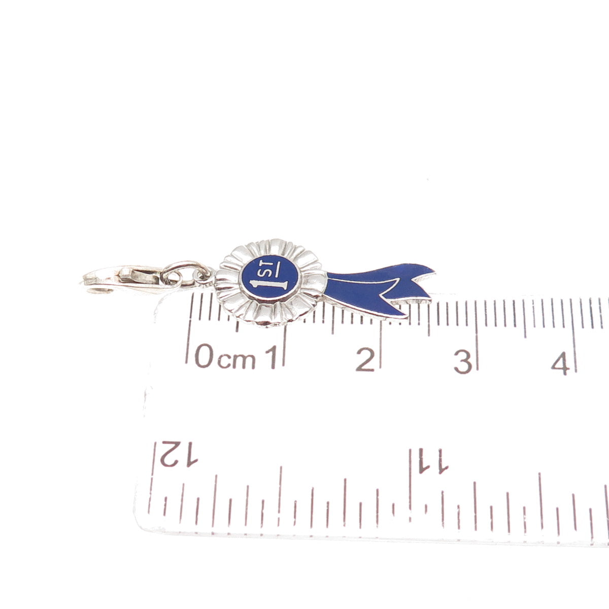 Griffith & Sons 925 Sterling Vintage Enamel 1st Place Lobster Lock Mini Pendant
