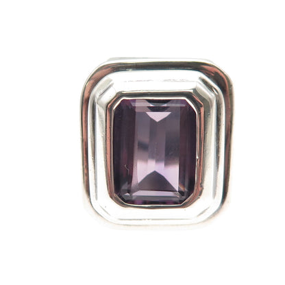 Chateau D’Argent Sterling Silver Vintage Real Amethyst Oxidized Ring Size 6.25