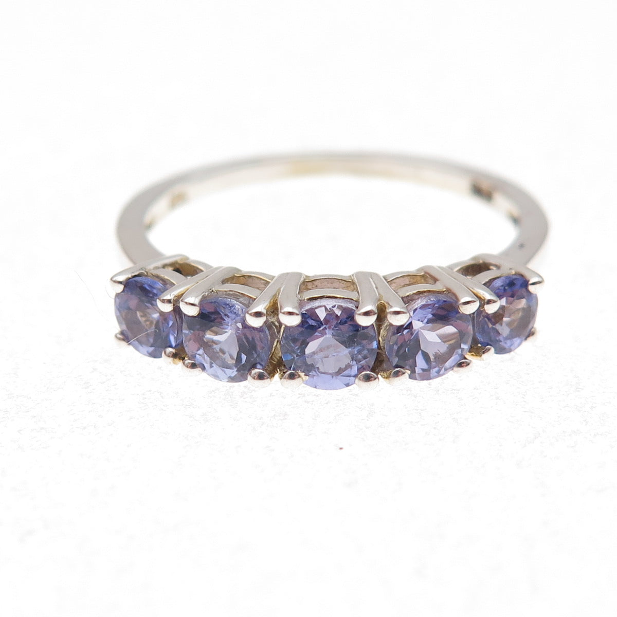 Chuck Clemency 925 Sterling Silver Gold Plated Real Tanzanite Band Ring Size 8