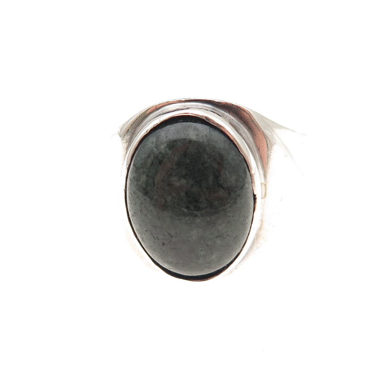 Carlos Silva 925 Sterling Silver Vintage Real Agate Modernist Ring Size 11