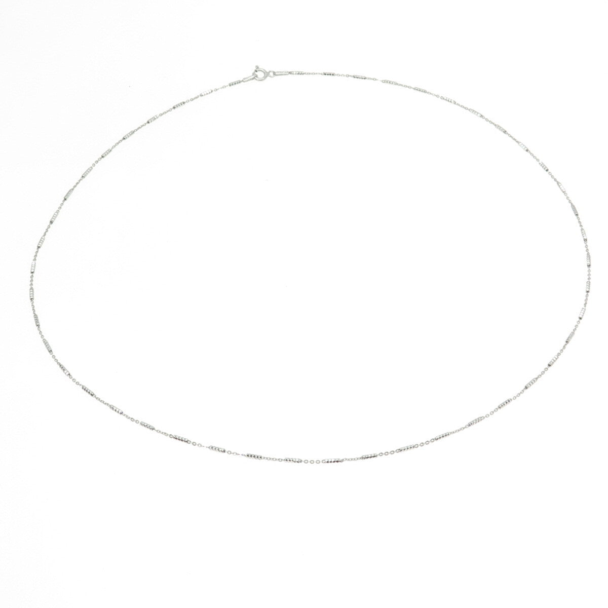 925 Sterling Silver Italy Figaro Diamond-Cut Bar Chain Necklace 20"