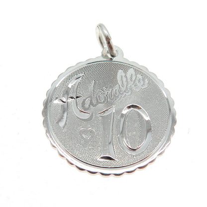 925 Sterling Silver Vintage "Adoralle 10" Charm Pendant