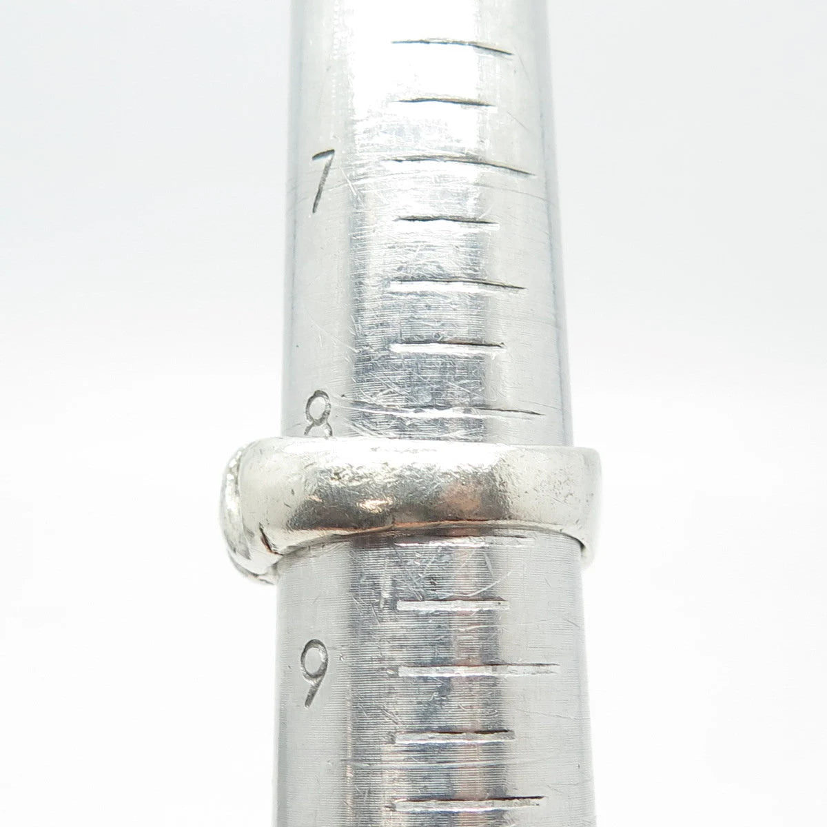 925 Sterling Silver Vintage Ribbed Rope Ring Size 8.5