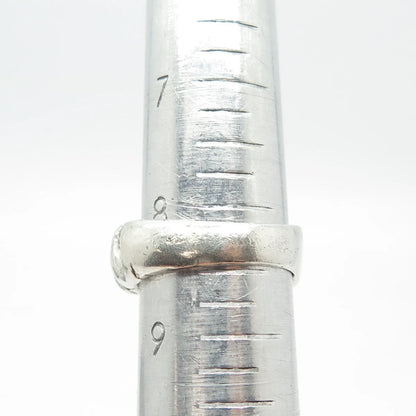 925 Sterling Silver Vintage Ribbed Rope Ring Size 8.5