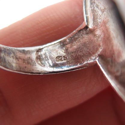 925 Sterling Silver Vintage Modernist Wave Oxidized Ring Size 6.75