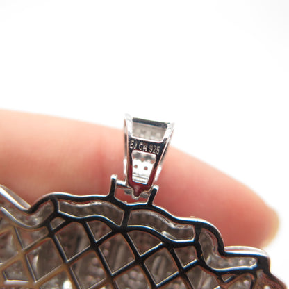 925 Sterling Silver C Z Hand & Money Pendant