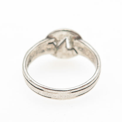 925 Sterling Silver Vintage Heartbeat Oxidized Ring Size 6.25