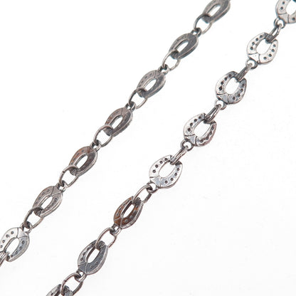 Golden Rose 925 Sterling Silver Vintage Italy Horseshoe Chain Necklace 18"