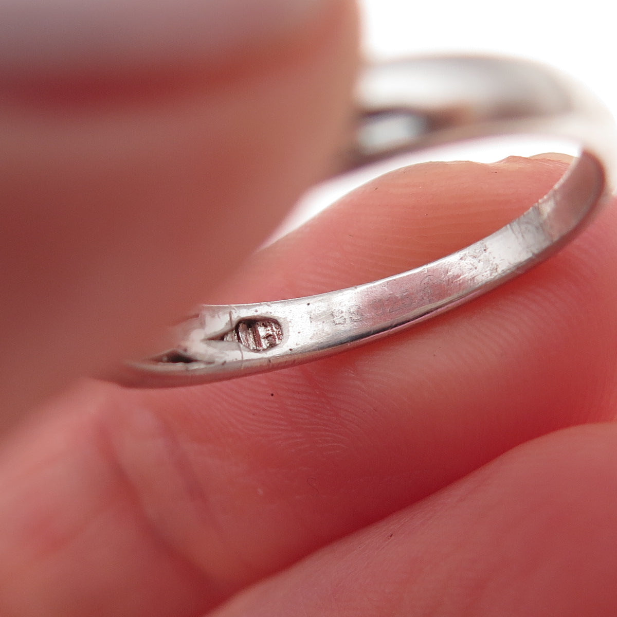 925 Sterling Silver Real Round-Cut Diamond Band Ring Size 7