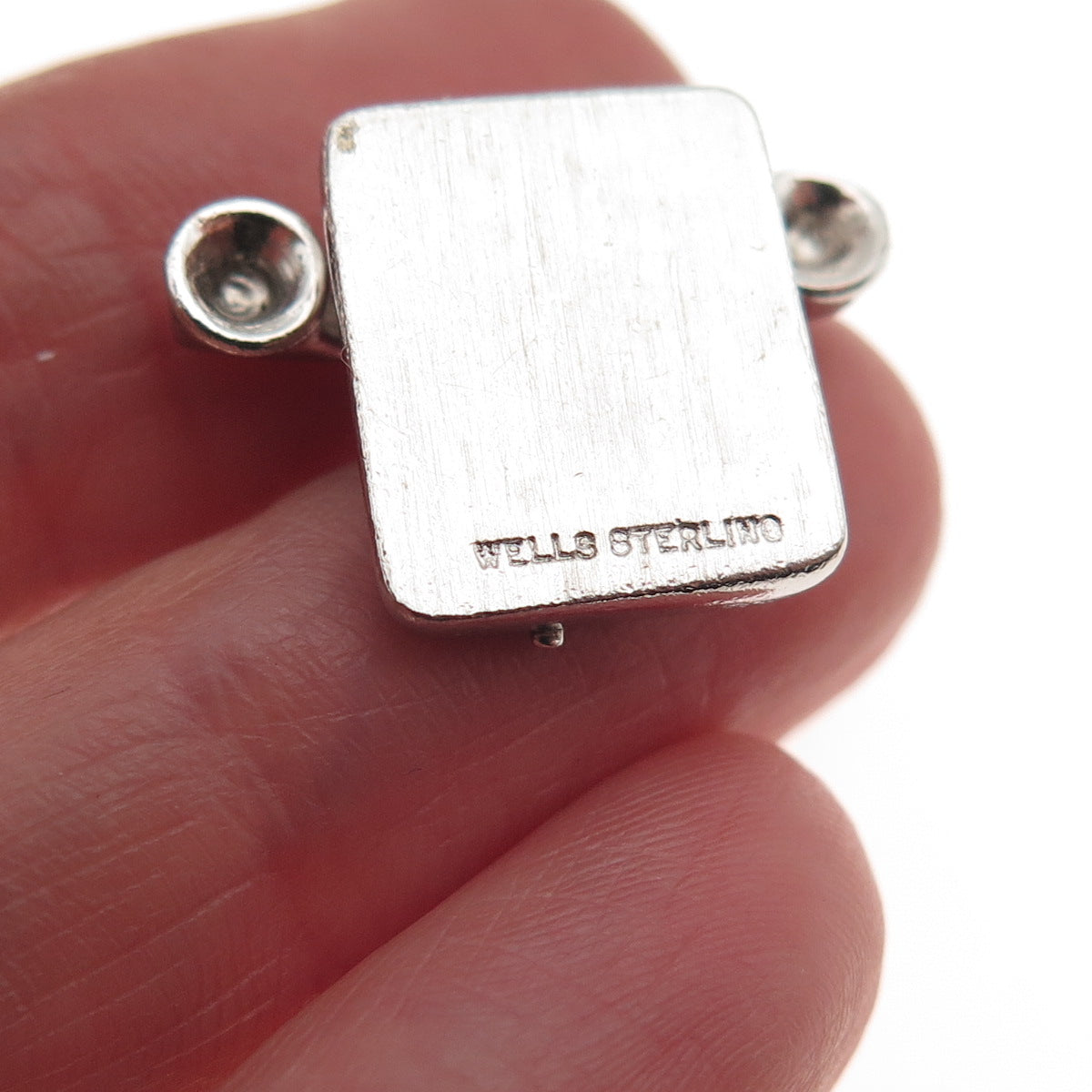 Wells Sterling Silver Antique Art Deco Rotary Phone I Love You 3D Mini Pendant