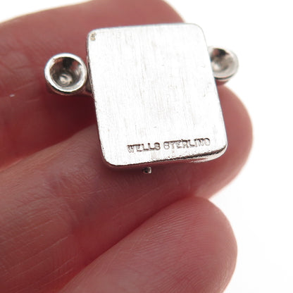 Wells Sterling Silver Antique Art Deco Rotary Phone I Love You 3D Mini Pendant