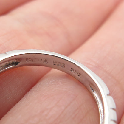 925 Sterling Silver 2-Tone Real Diamond & Amethyst Ring Size 6.75