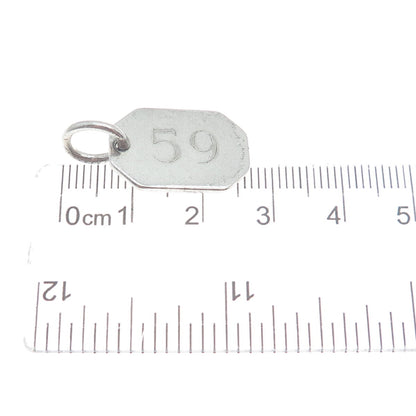925 Sterling Silver Vintage "First Team 59" Tag Charm Pendant
