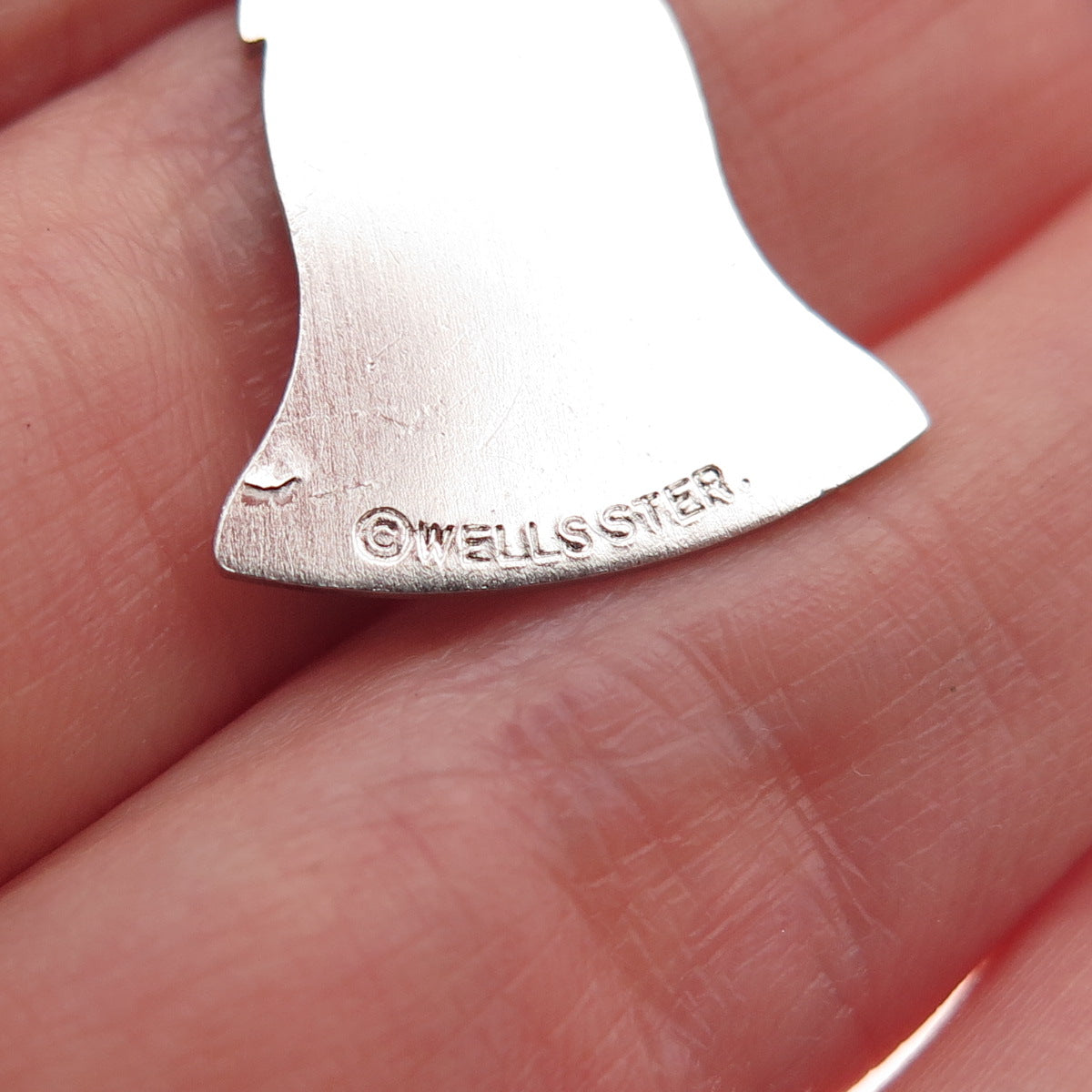 WELLS 925 Sterling Silver Vintage Happy Anniversary Mini Charm Pendant