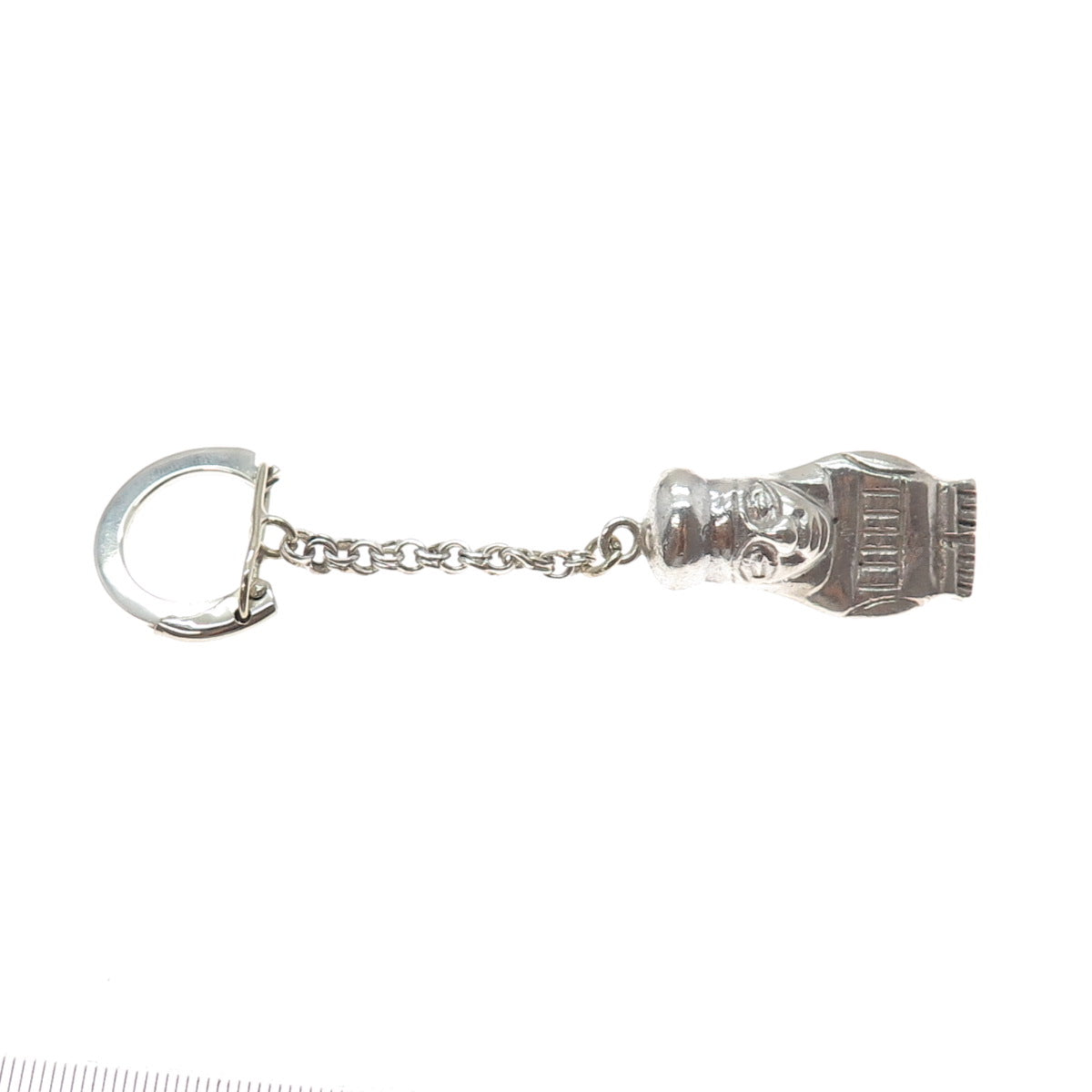 925 Sterling Silver Vintage Peruvian Tribal Goddess Key Fob Chain