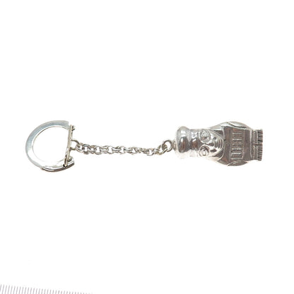 925 Sterling Silver Vintage Peruvian Tribal Goddess Key Fob Chain