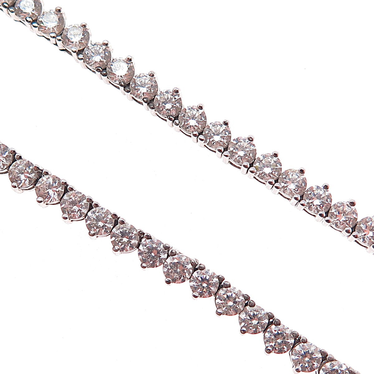 925 Sterling Silver Round-Cut C Z Tennis Chain Necklace 18"