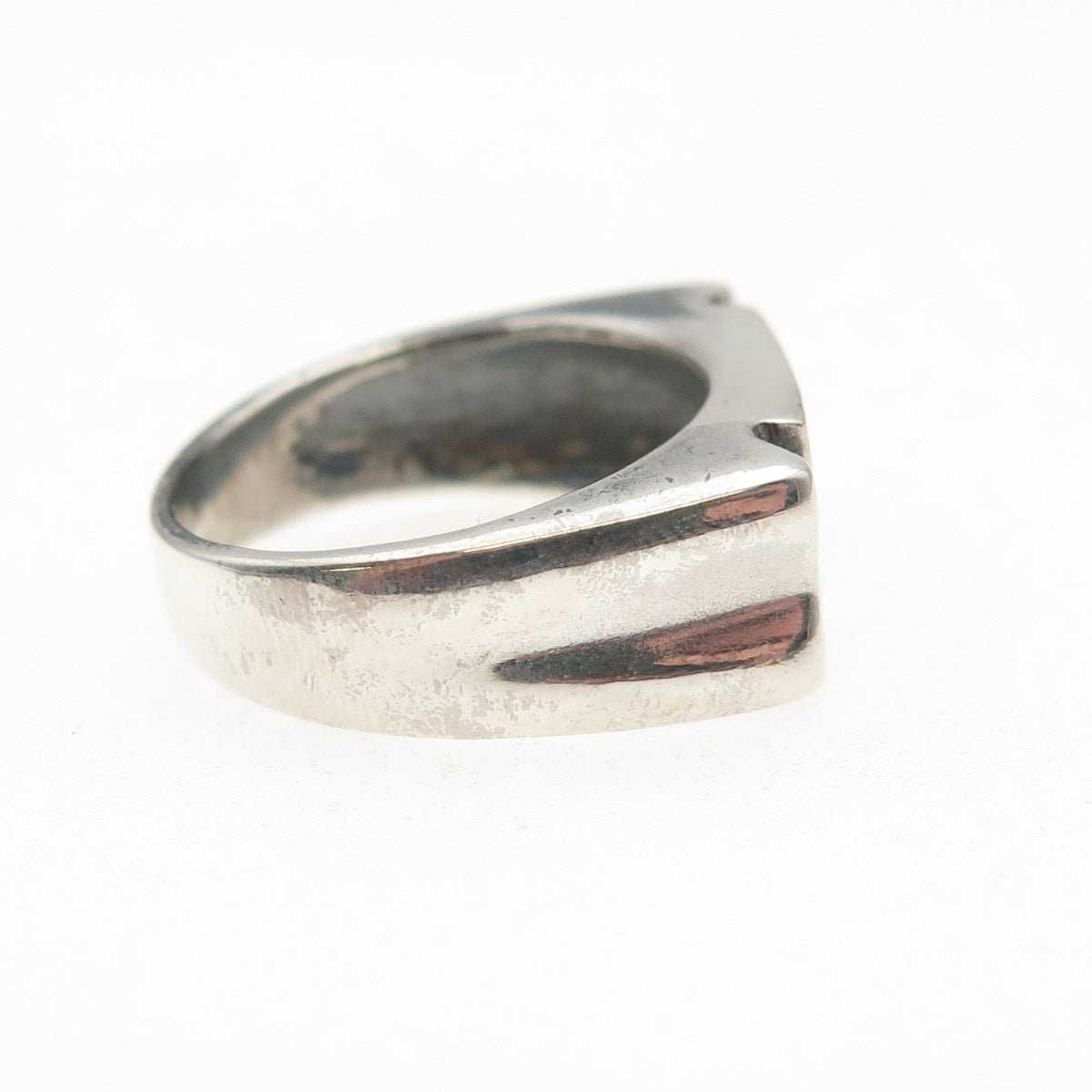925 Sterling Silver Vintage Greek Maze Oxidized Ring Size 7