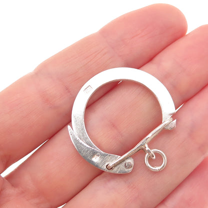 800 Silver Vintage Egypt Key Fob Ring