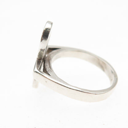 925 Sterling Silver Vintage Egyptian Ankh Ring Size 4.25