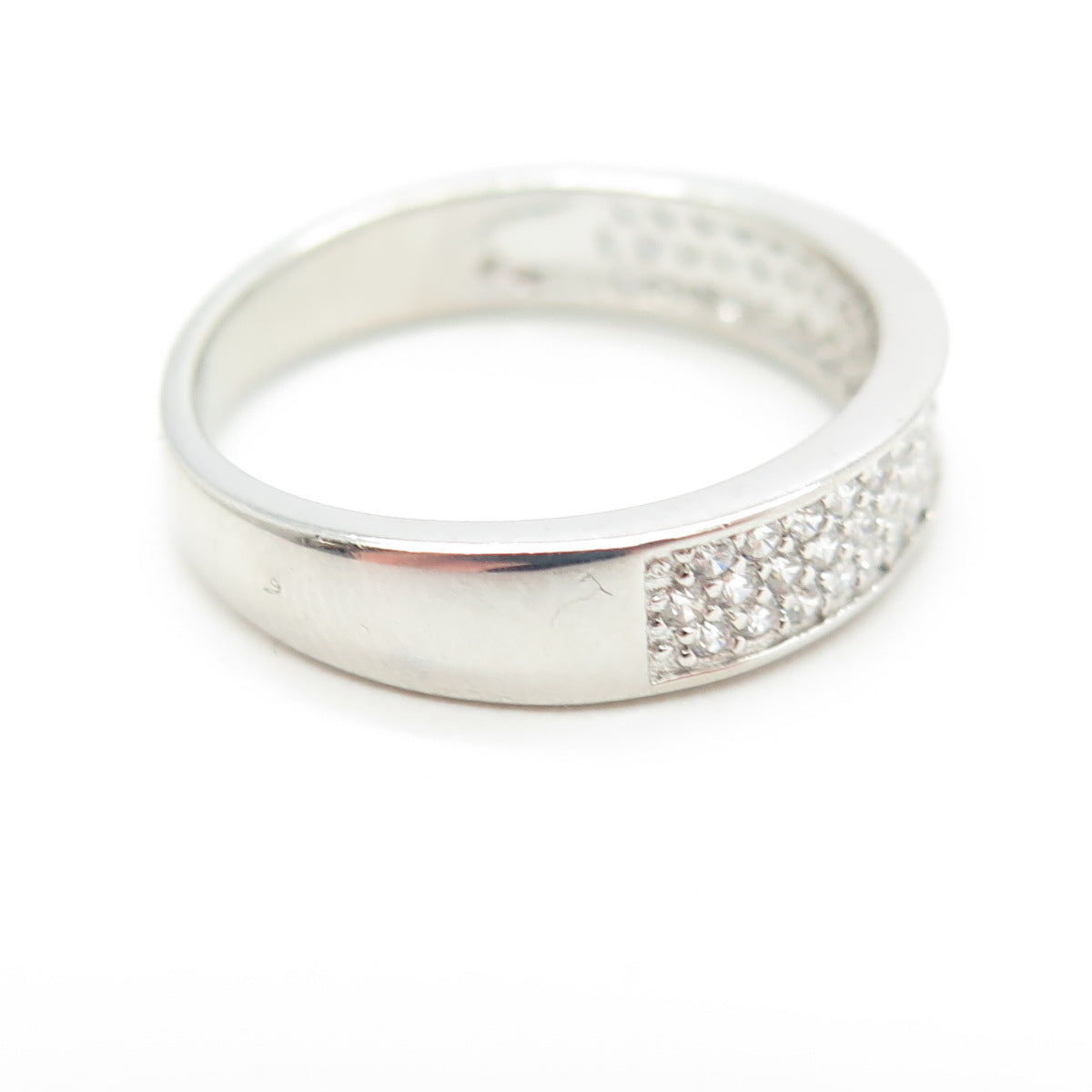 925 Sterling Silver Pave C Z Ring Size 7.25