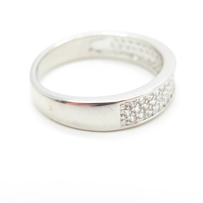 925 Sterling Silver Pave C Z Ring Size 7.25