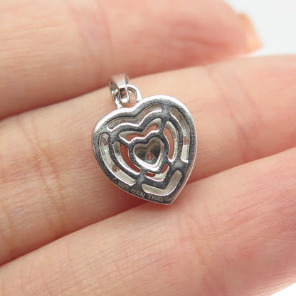 HAN 925 Sterling Silver C Z Heart Pendant