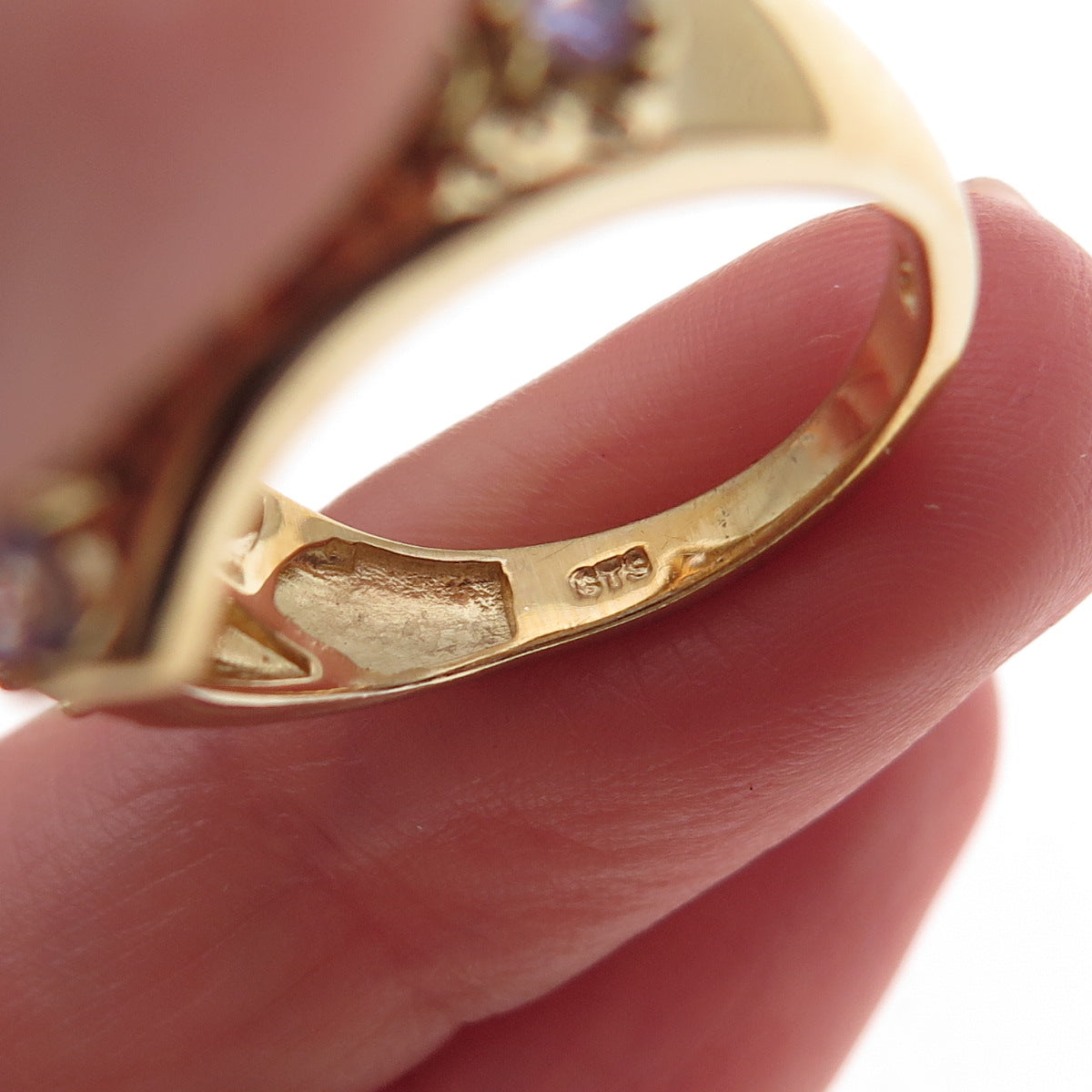Chuck Clemency 925 Sterling Silver Gold Plated Real Tanzanite Ring Size 8