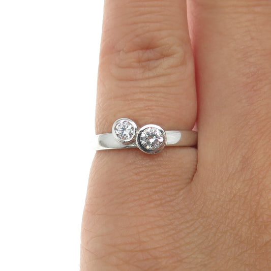 925 Sterling Silver Round-Cut C Z Ring Size 4.75