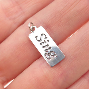 Carolyn Pollack 925 Sterling Silver Vintage Sing Tag Mini Charm Pendant