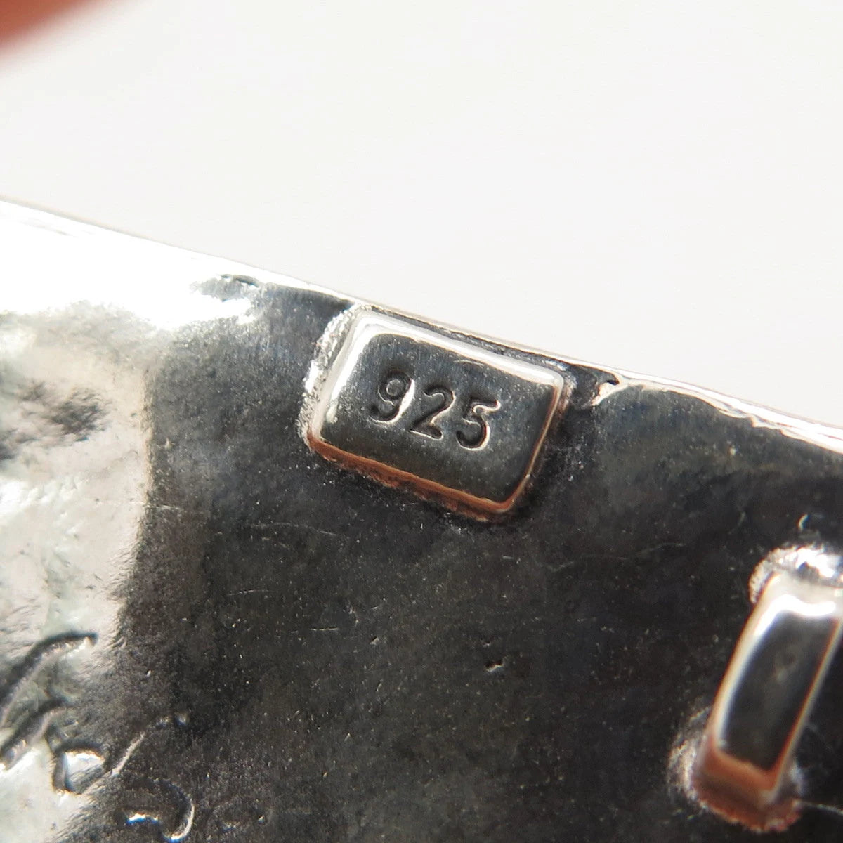 925 Sterling Silver Vintage Hammered Finish Slide Pendant